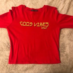 red good vibes long sleeve shirt